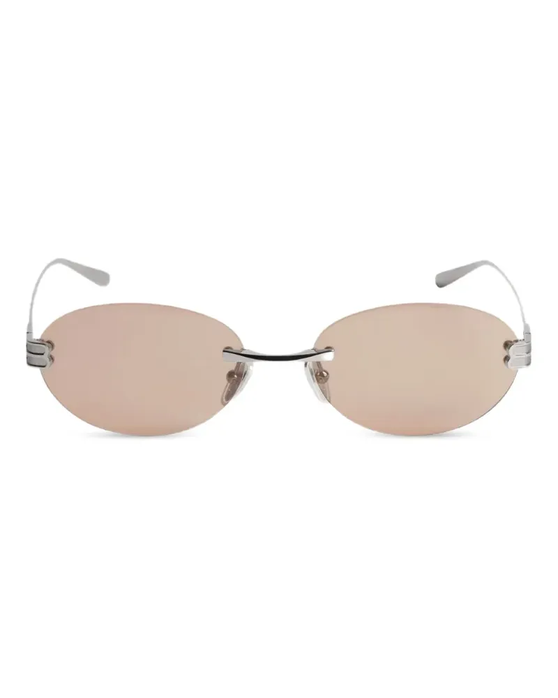Balenciaga Gossip Sonnenbrille mit ovalem Gestell - Nude Nude