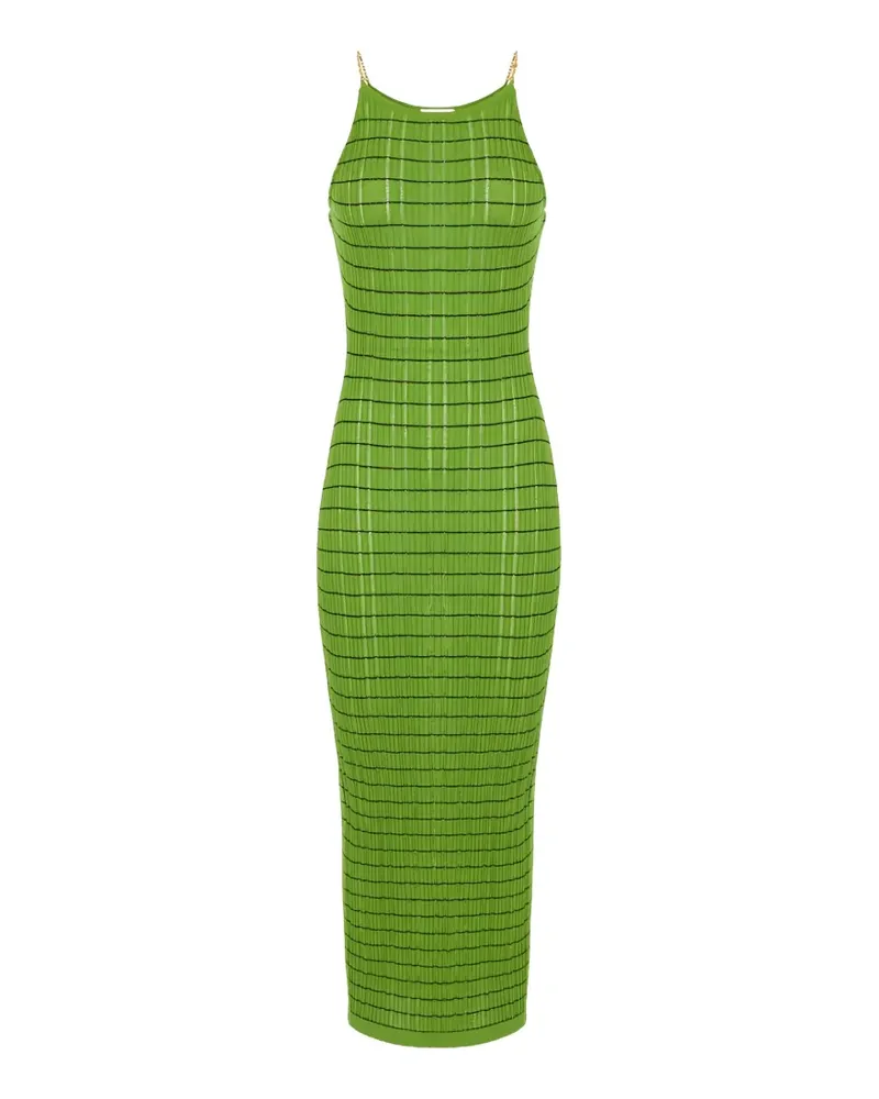 Elisabetta Franchi striped chain knit maxi dress - Grün Grün