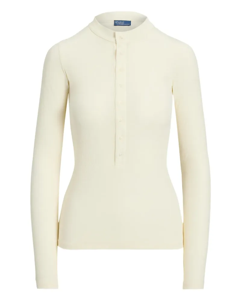 Ralph Lauren button-down ribbed top - Nude Nude