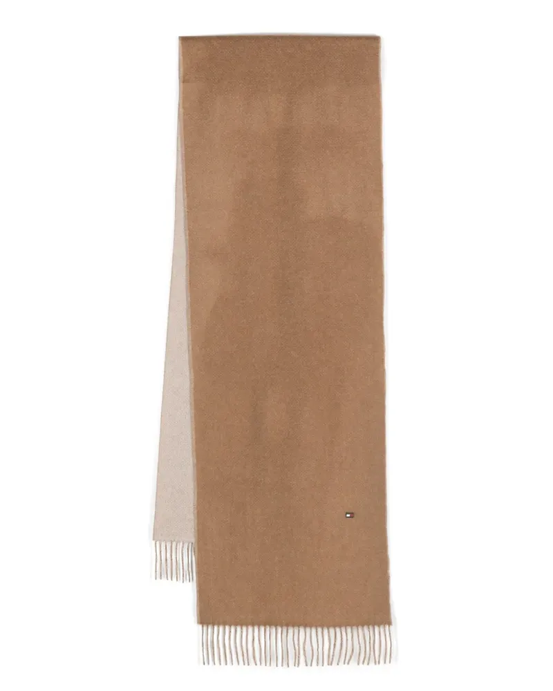 Tommy Hilfiger Kaschmirschal mit Fransen - Braun Braun