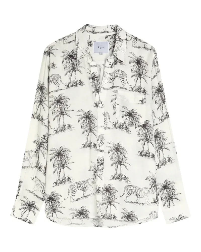 RAILS Charli tiger-print chest-pocket shirt - Weiß Weiß