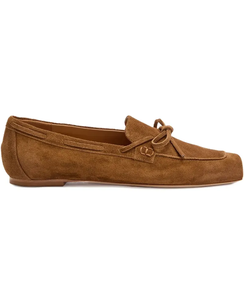 aeyde Jasper Loafer aus Wildleder mit Schleifendetail - Braun Braun