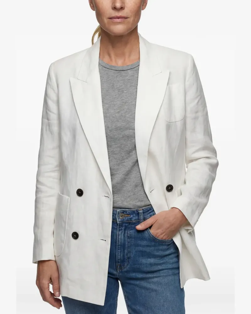 Brunello Cucinelli double-breasted blazer - Weiß Weiß