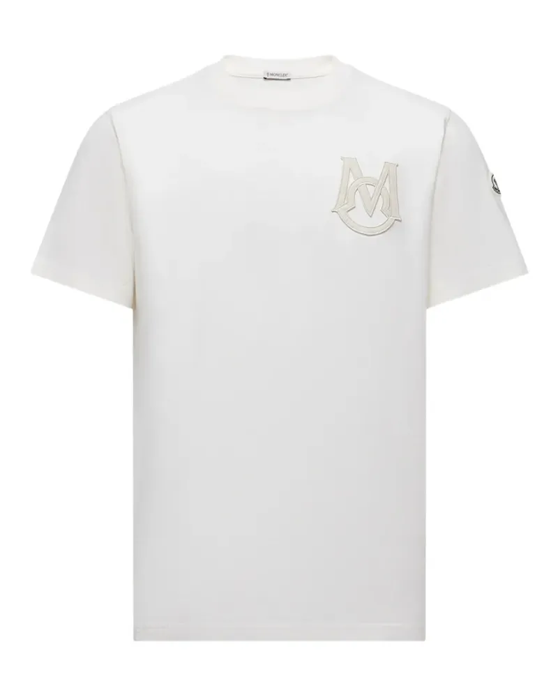 Moncler T-Shirt mit Logo-Patch - Weiß Weiß