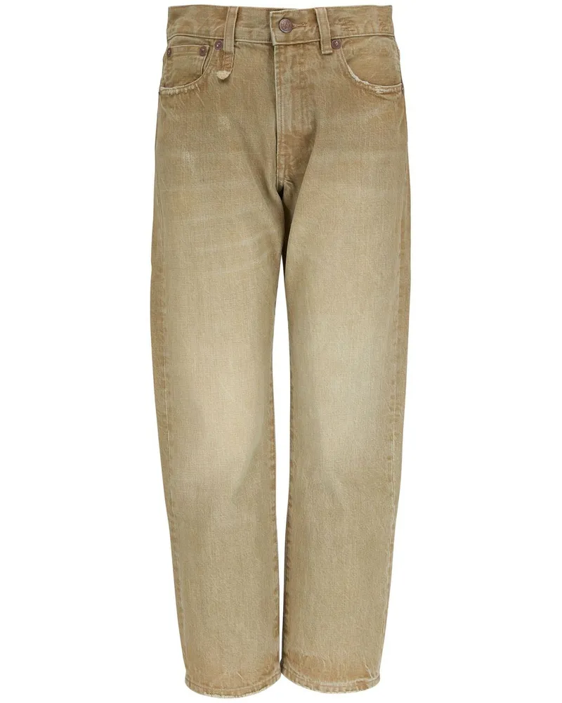 R13 Gerade Jeans mit Stone-Wash-Effekt - Grün Grün