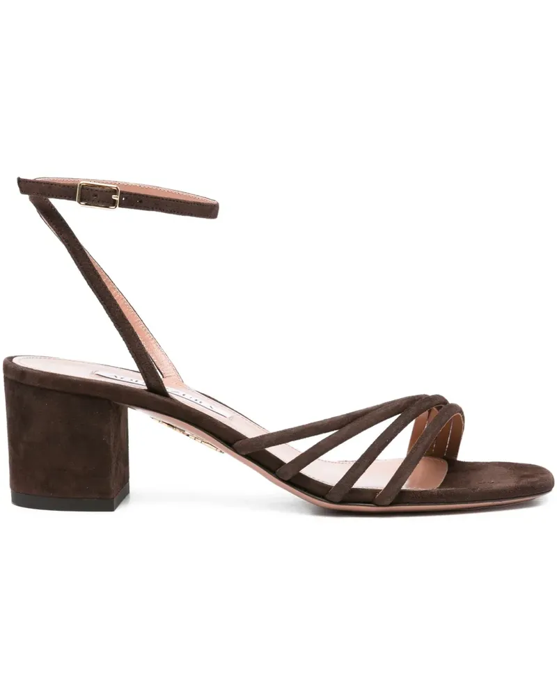 Aquazzura Latour Sandalen mit Knöchelriemen 50mm - Braun Braun
