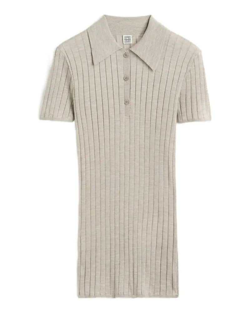 Totême Geripptes Poloshirt - Nude Nude