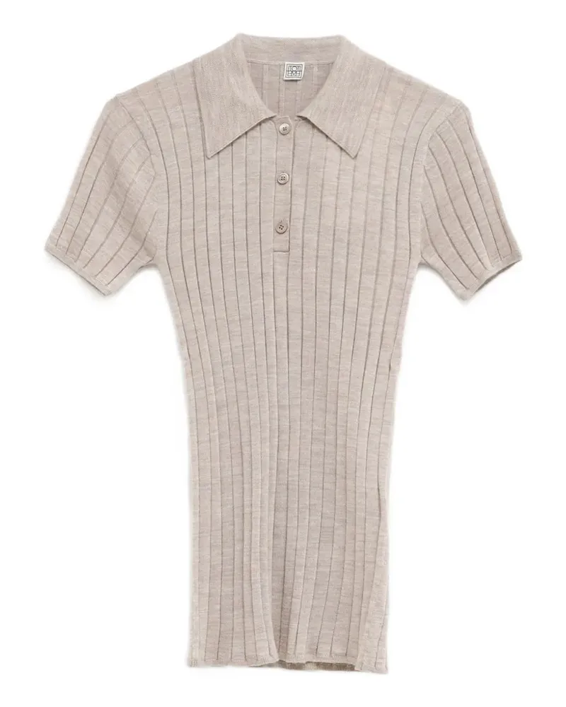 Totême Geripptes Poloshirt - Nude Nude