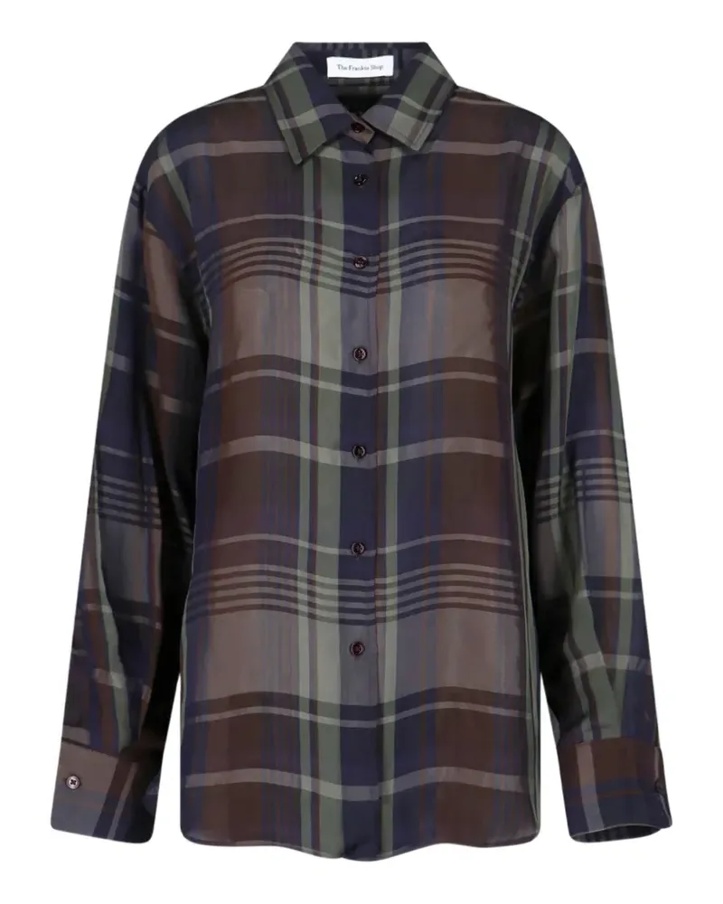 FRANKIE Shop Peri sheer tartan shirt - Blau Blau