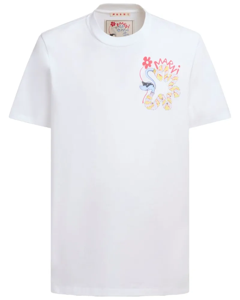 Marni T-Shirt mit grafischem Print - Weiß Weiß