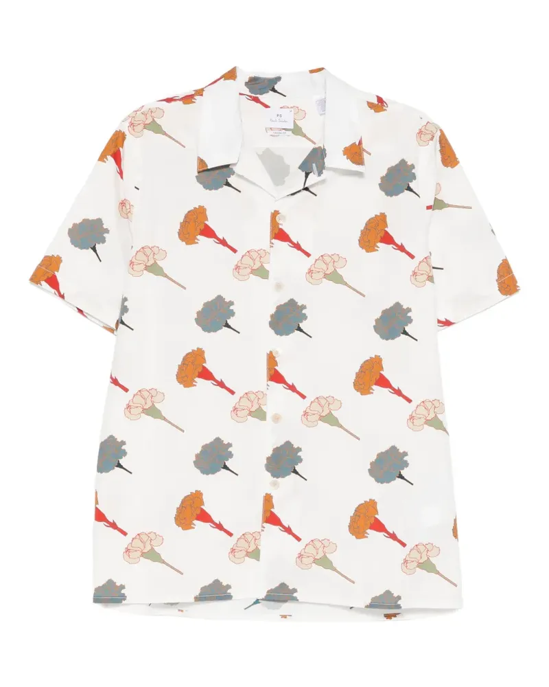 Paul Smith Hemd mit Nelken-Print - Weiß Weiß