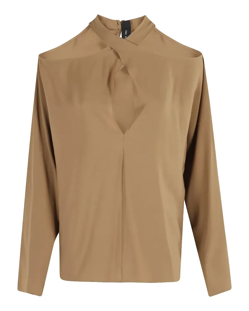 Federica Tosi keyhole-neckline blouse - Braun Braun