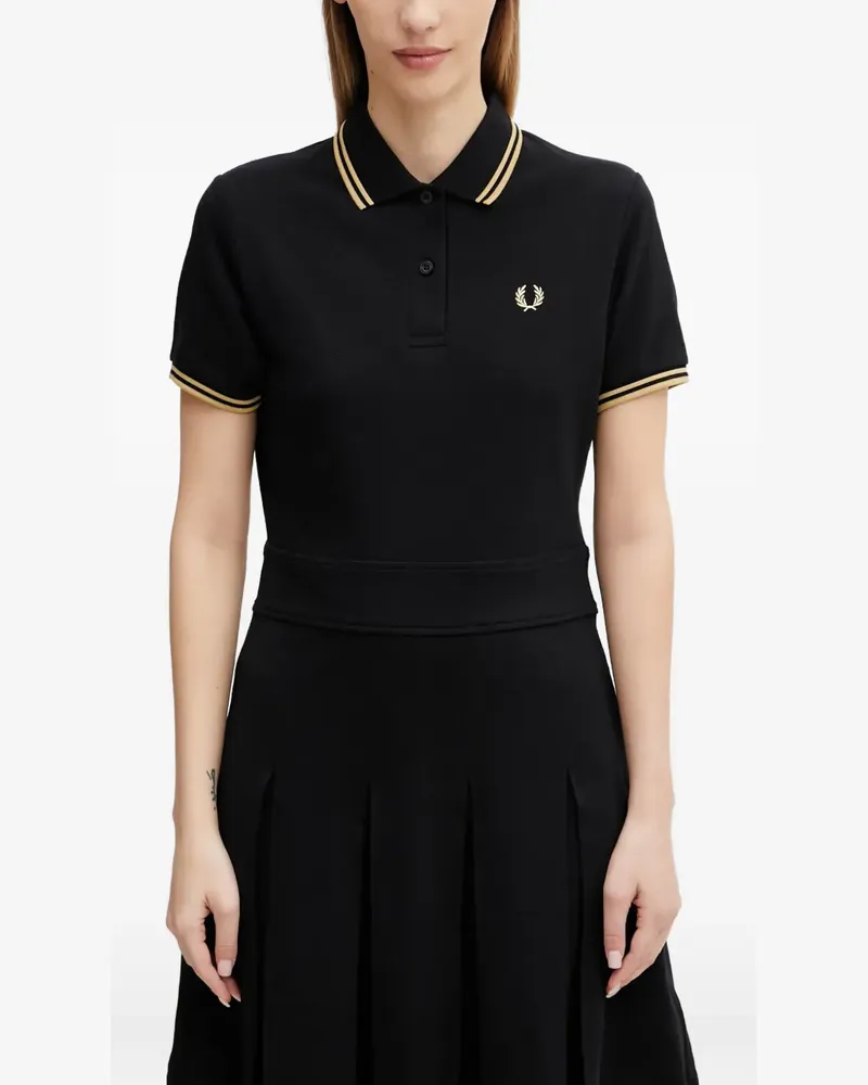 Fred Perry Plissiertes Minikleid - Schwarz Schwarz