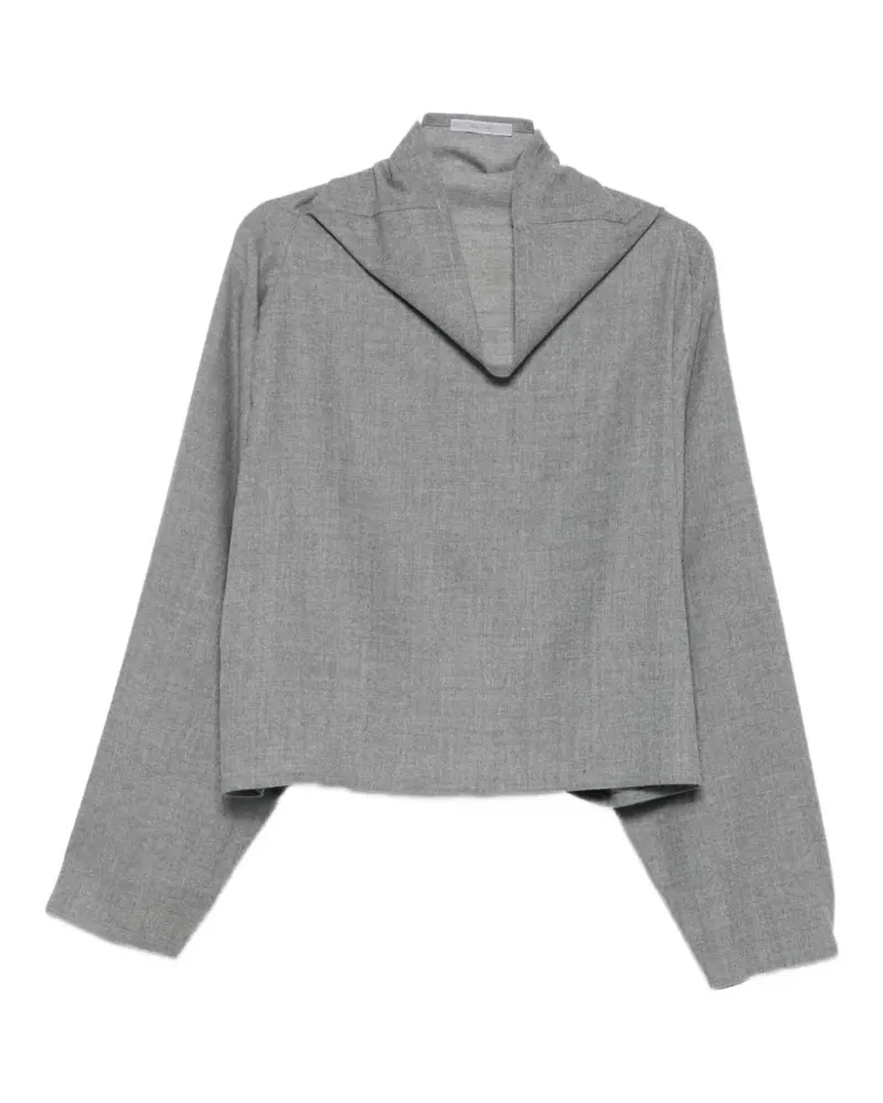 Alberta Ferretti batwing-sleeve high-neck top - Grau Grau