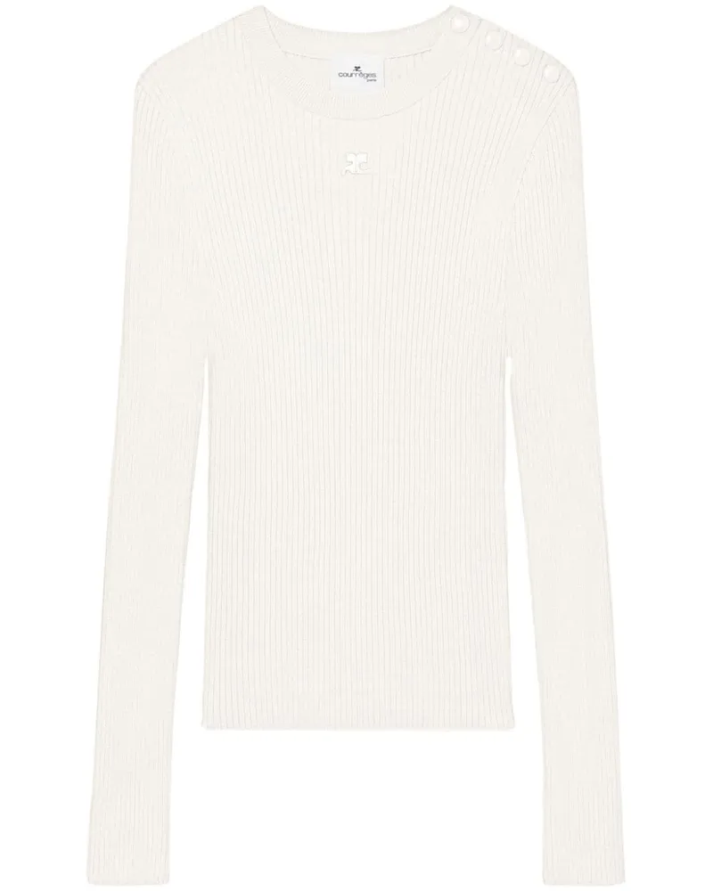Courrèges Pullover mit Logo-Stickerei - Weiß Weiß