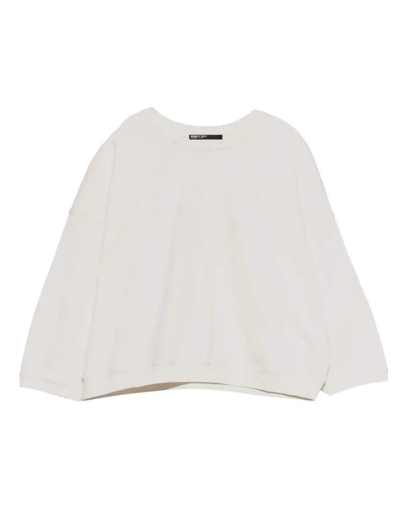 BIMBA Y LOLA Gerade Ivory Sweatshirt mit Ziernähten - Weiß Weiß