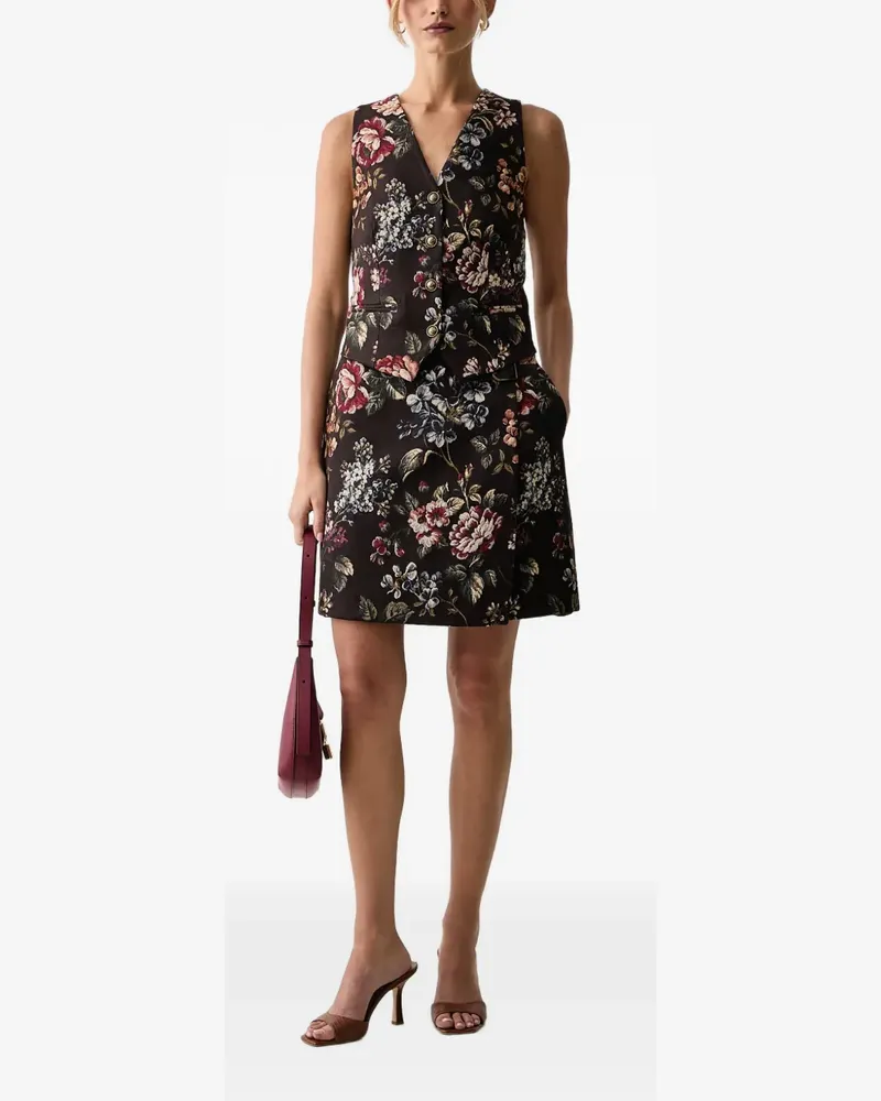 Luisa Spagnoli Semaforo Weste aus Blumen-Jacquard - Braun Braun
