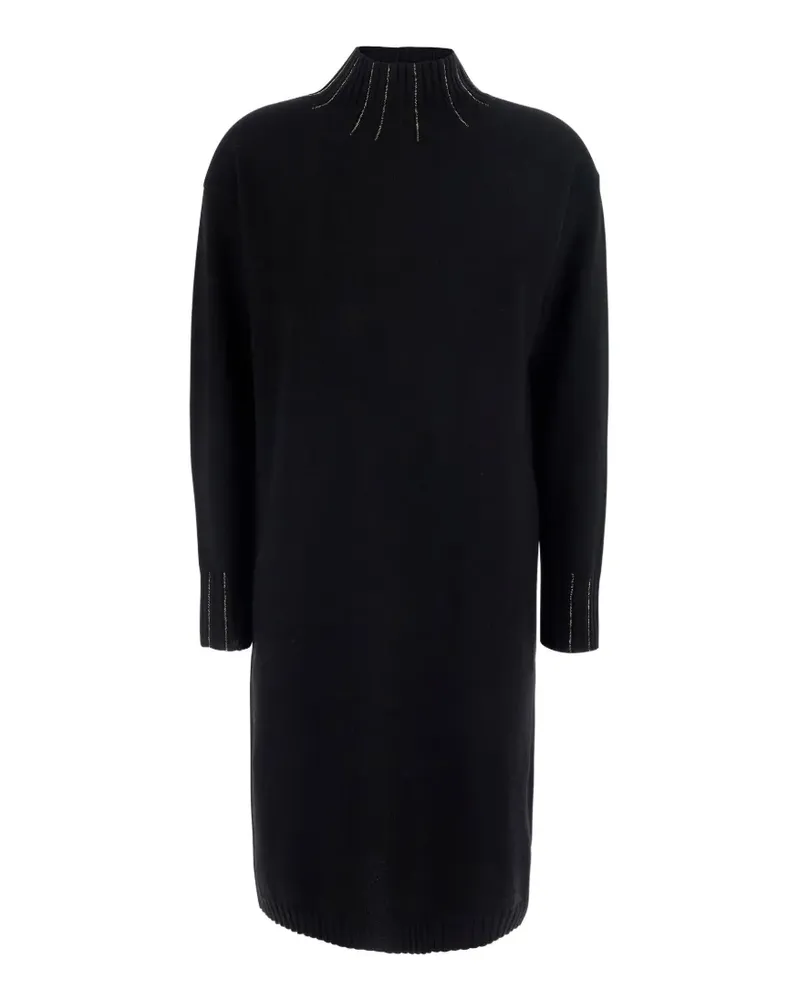 Fabiana Filippi Verziertes Minikleid mit Stehkragen - Schwarz Schwarz