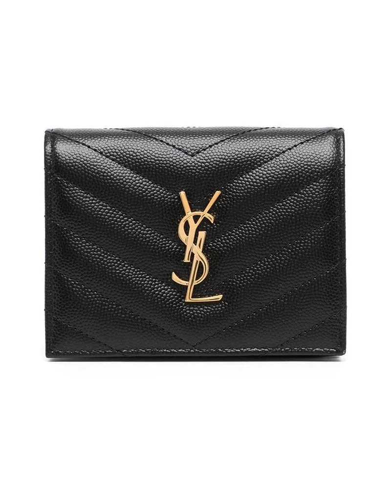 Saint Laurent Kartenetui mit Logo-Schild - Schwarz Schwarz