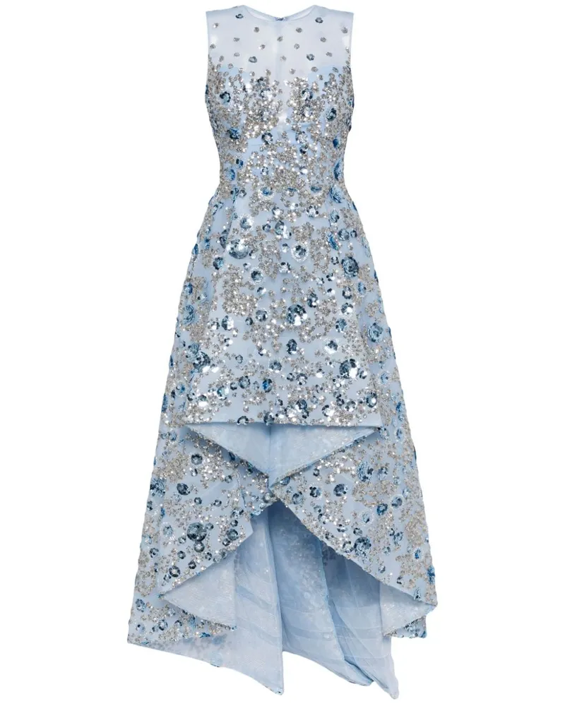 Saiid Kobeisy Tüllkleid mit Paillettenverzierung - Blau Blau