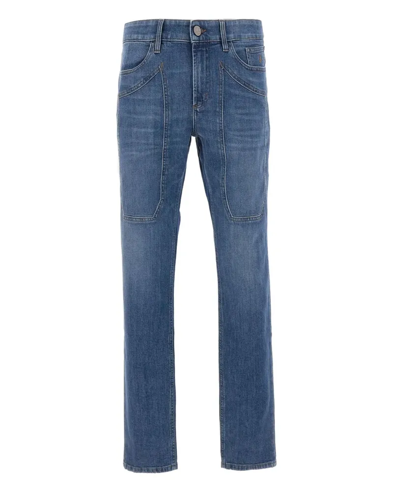 Jeckerson John five-pockets embroidered-logo jeans - Blau Blau