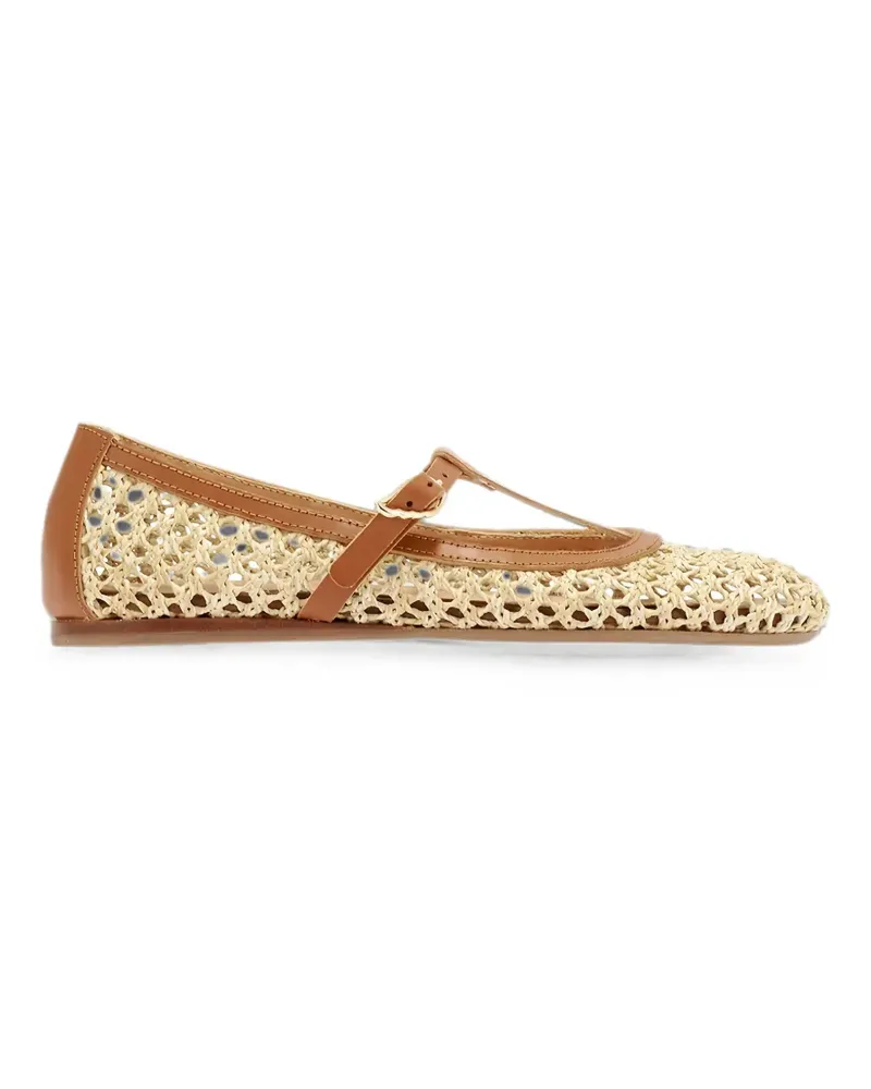 Ancient Greek Sandals Gewebte Aerati Ballerinas mit T-Riemen - Nude Nude