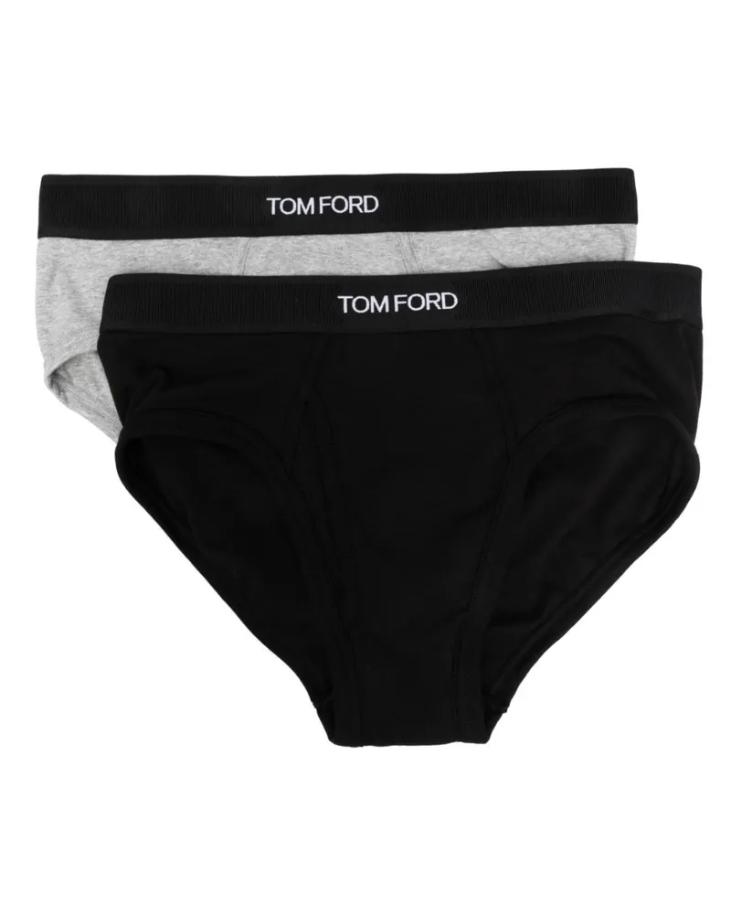 Tom Ford Slip mit Logo-Bund - Schwarz Schwarz