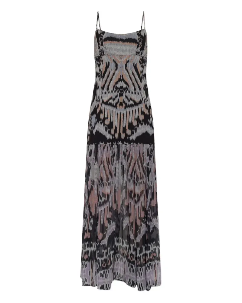 Ulla Johnson Gestuftes Kleid mit grafischem Print - Schwarz Schwarz