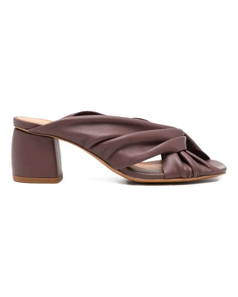 forte_forte nappa crossed sandals - Braun Braun