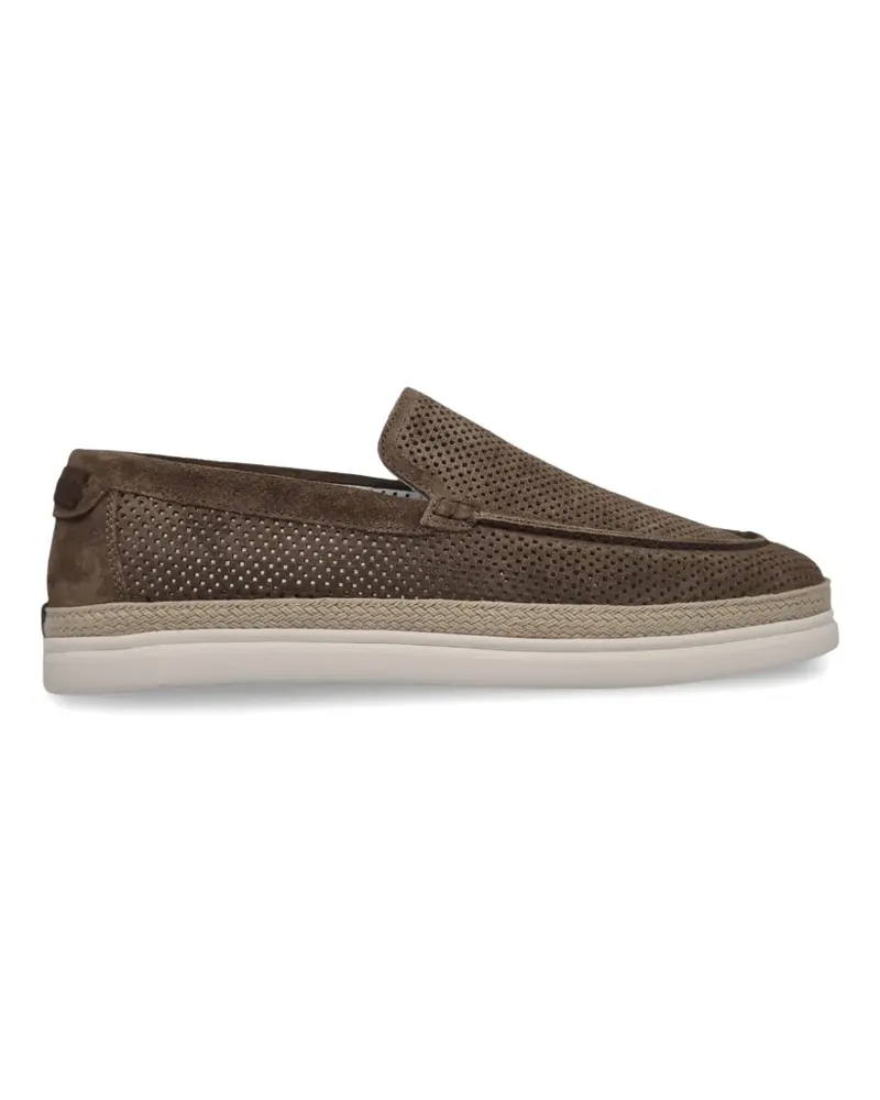 Barrett perforated-suede loafers - Braun Braun