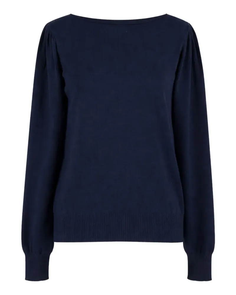 Twin-Set cut-out gathered-shoulder sweater - Blau Blau
