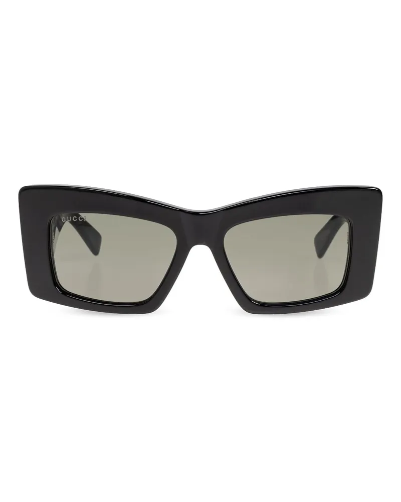 Gucci Sonnenbrille mit Logo-Schild - Schwarz Schwarz