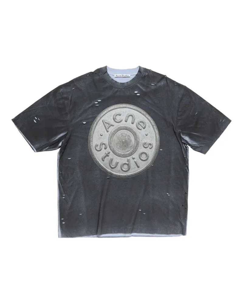 Acne Studios T-Shirt im Distressed-Look - Schwarz Schwarz