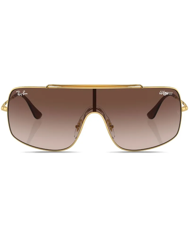 Ray Ban Eckige Wings III Sonnenbrille - Gold Gold