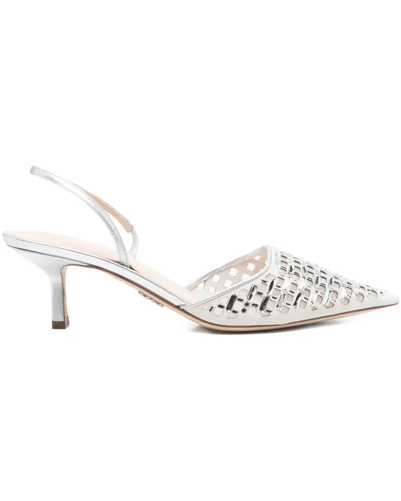 Rodo 50mm rhinstone-embellishment mules - Silber Silber