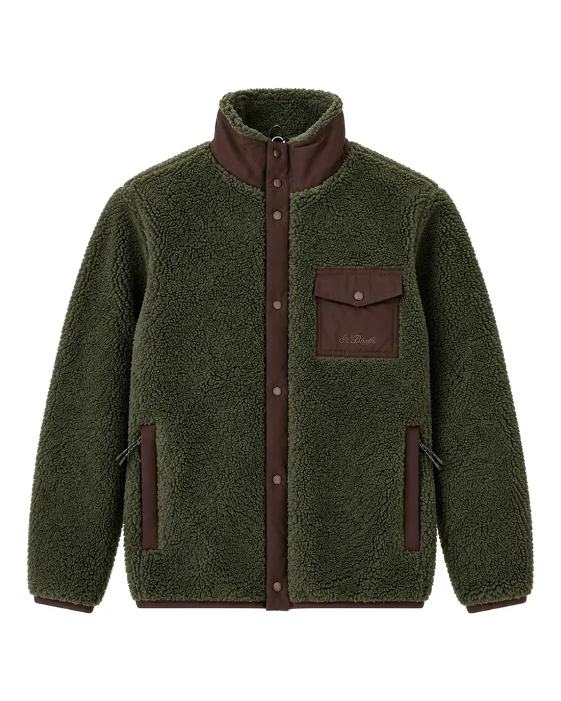 MC2 Saint Barth Militärgrüne Keystone Teddy-Jacke mit Reißverschluss Grün