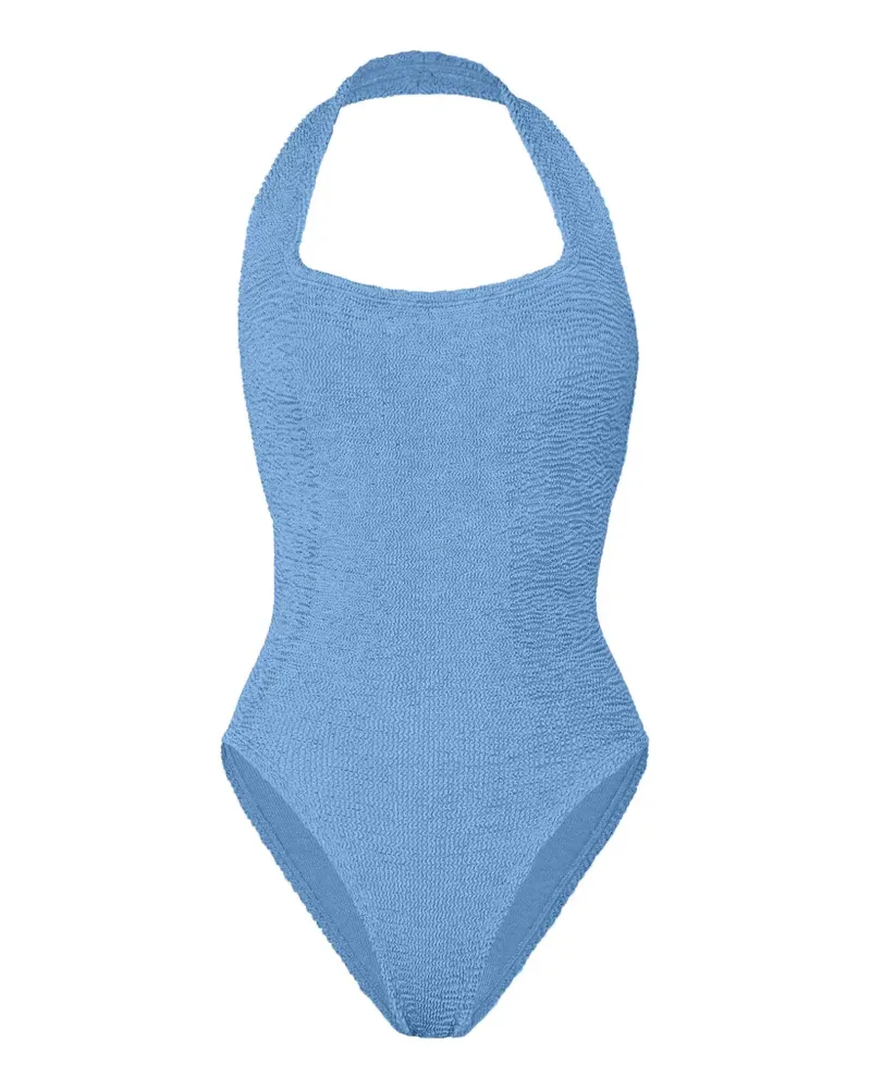 Hunza G Sandy Badeanzug mit Knitteroptik - Blau Blau