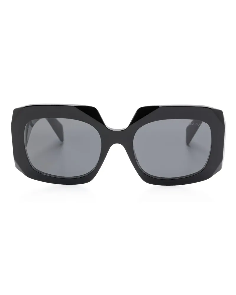 Prada Sonnenbrille mit eckigem Gestell - Schwarz Schwarz