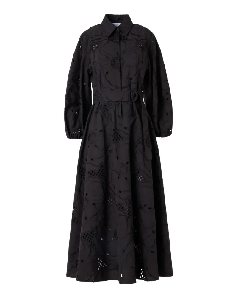 Akris Midikleid mit Lochstickerei - Schwarz Schwarz