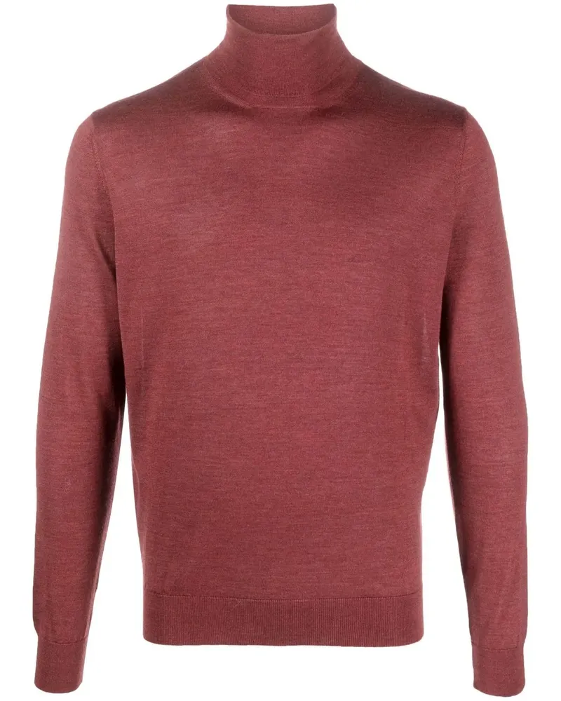 Colombo Fein gestrickter Rollkragenpullover - Rot Rot