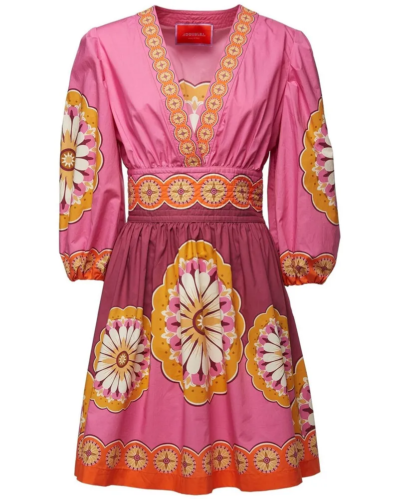 La DoubleJ Margherita Kleid mit V-Ausschnitt - Rosa Rosa