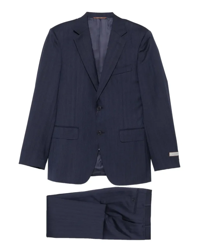 Canali herringbone wool suit - Blau Blau