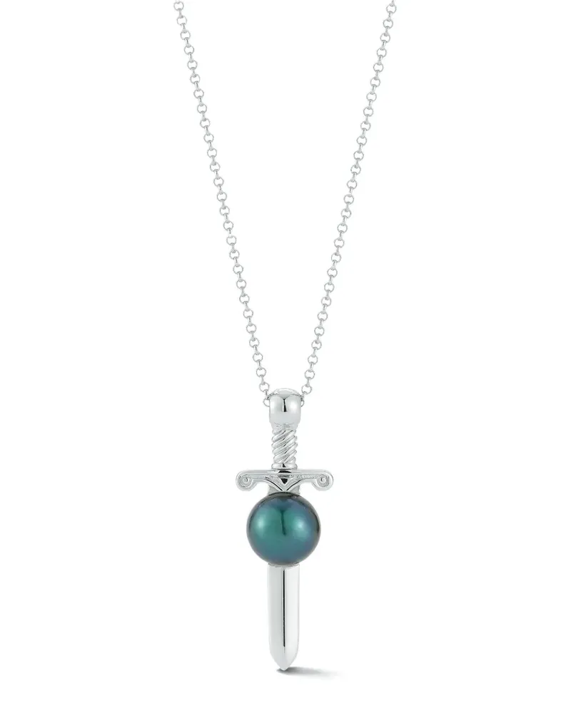 MATEO Sword Sterlingsilber-Halskette mit Süßwasserperlen Silber