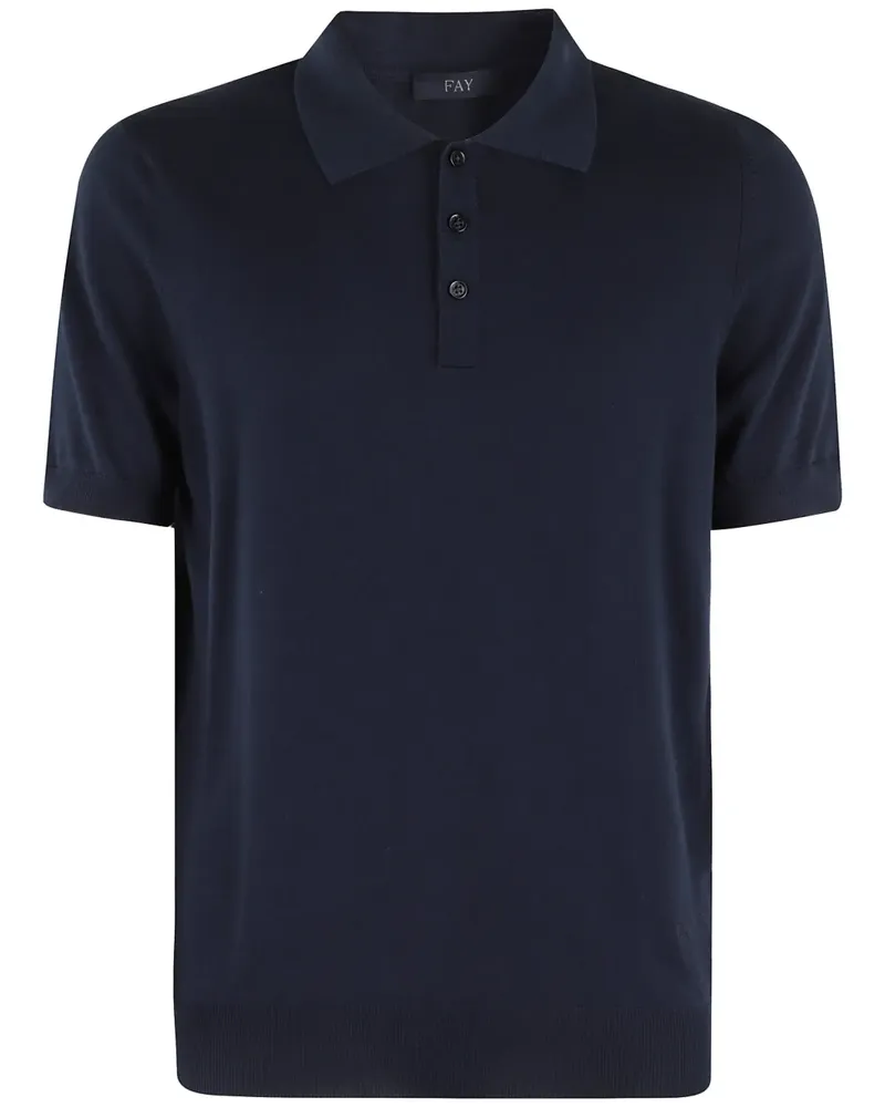 Fay Klassisches Poloshirt - Blau Blau