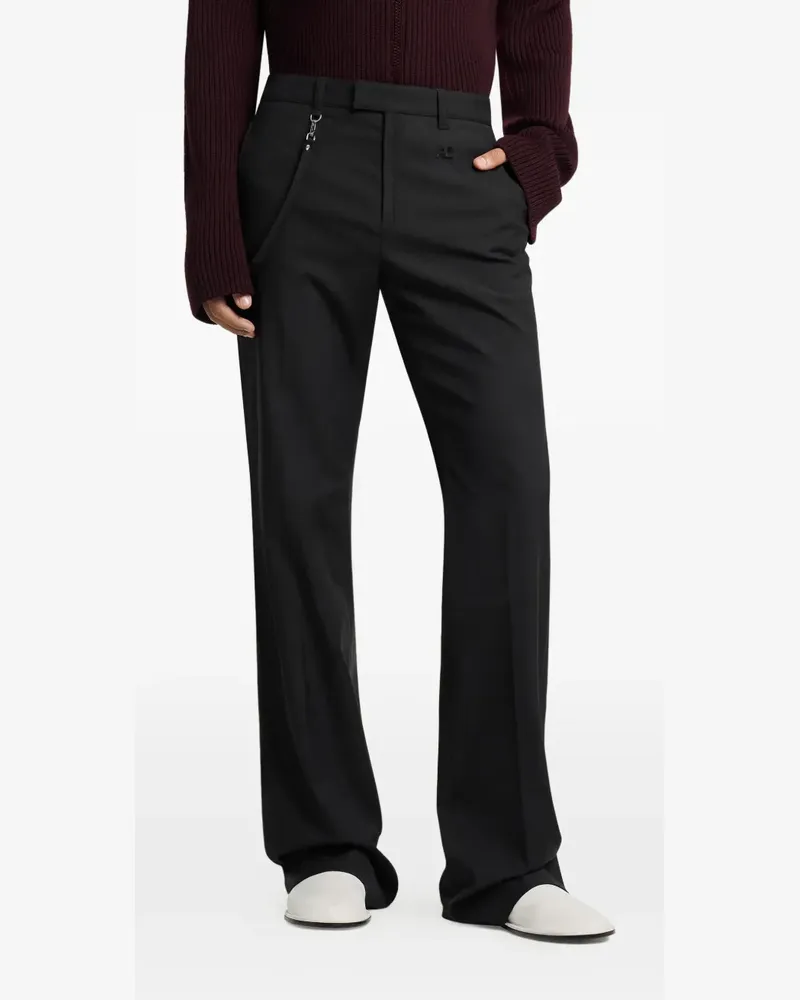 Courrèges logo-patch trousers - Schwarz Schwarz
