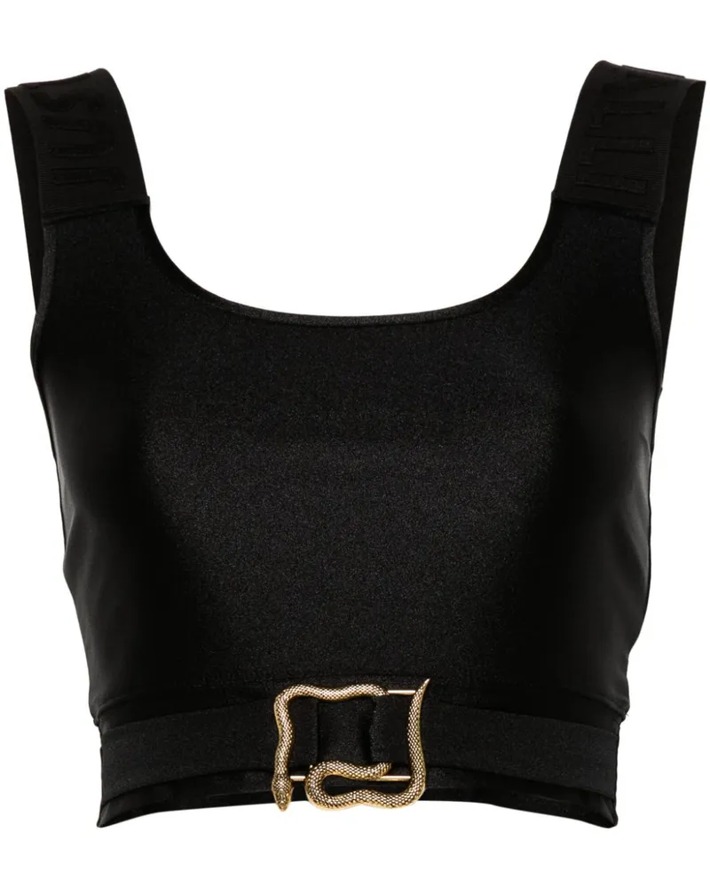 Just Cavalli Crop-Top mit Logobändern - Schwarz Schwarz