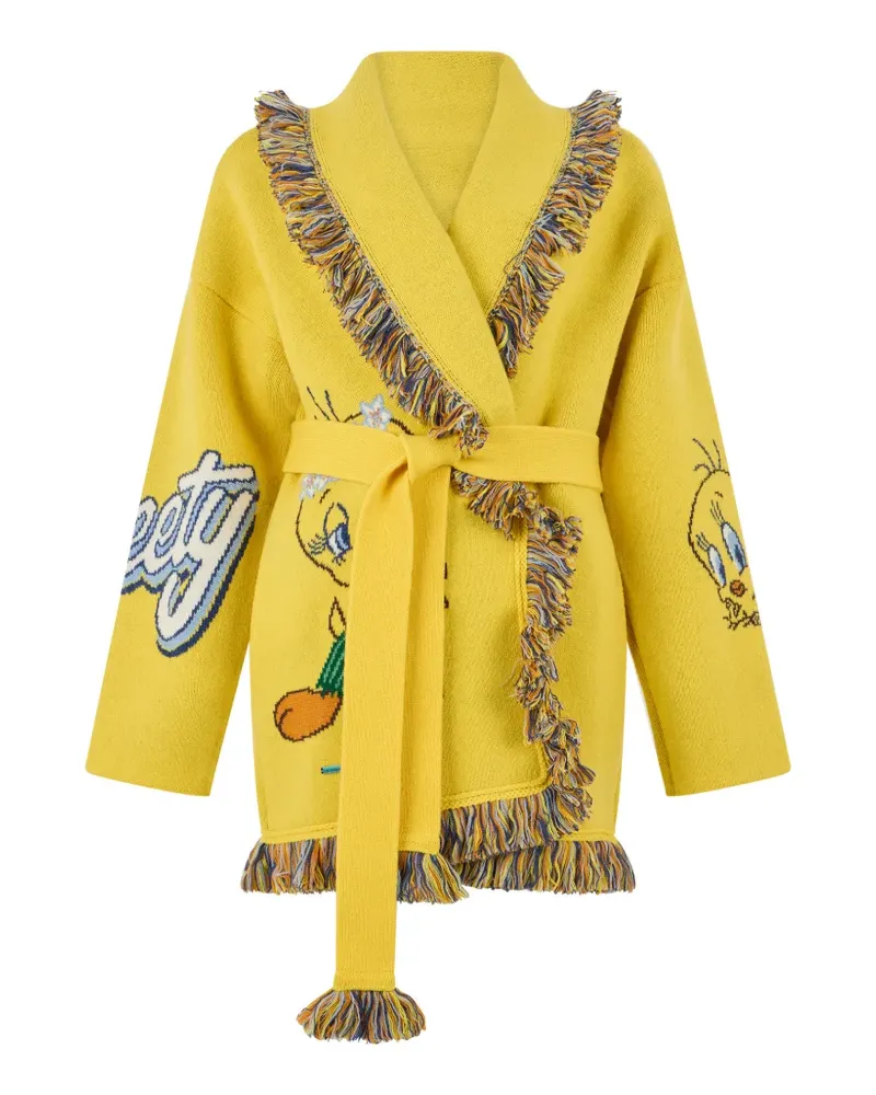 Alanui x Looney Tunes Tweety Jacquard-Cardigan mit Fransen - Gelb Gelb