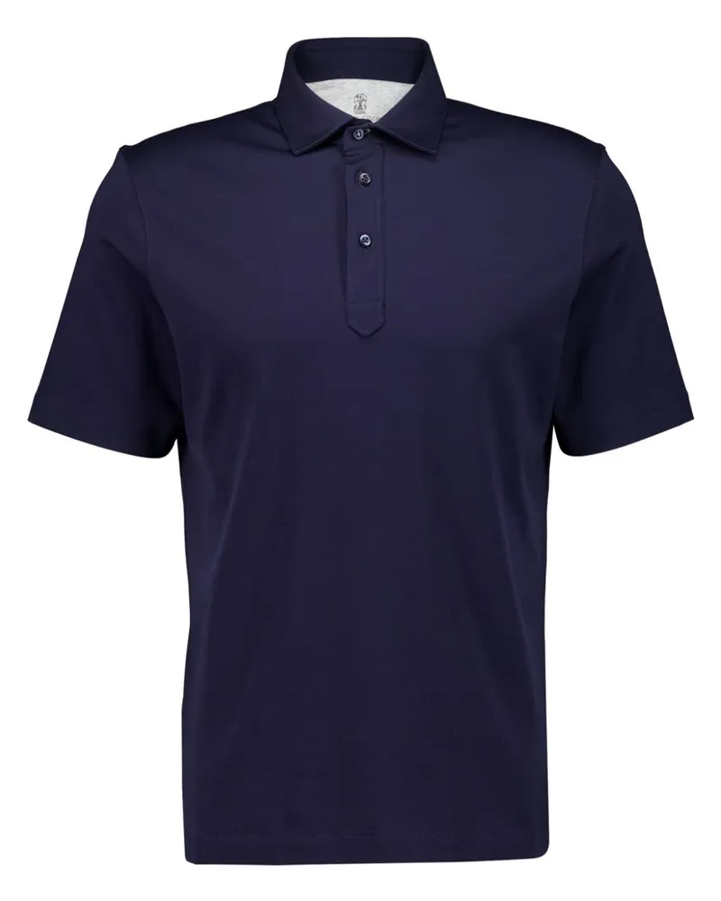 Brunello Cucinelli Kurzärmeliges Poloshirt - Blau Blau