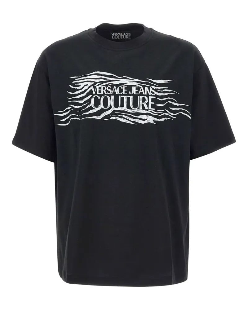 Versace Jeans T-Shirt aus Baumwolle - Schwarz Schwarz