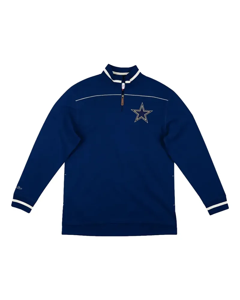 Mitchell & Ness NFL Dallas Cowboys Sweatshirt mit kurzem Reißverschluss - Blau Blau